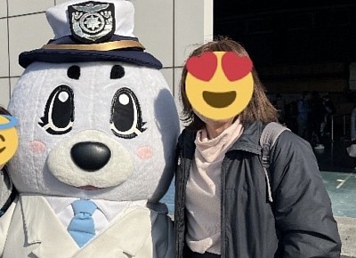 海上保安庁　うーみんと記念撮影