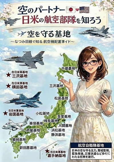 航空自衛隊　配備地図