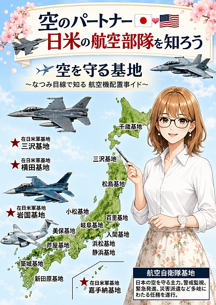航空自衛隊　配備地図