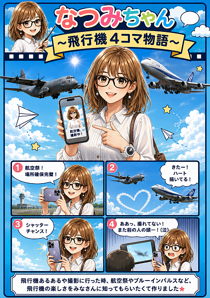 飛行機物語,4コマ漫画,なつみちゃん